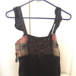 Boho black tank top
